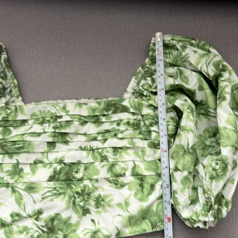 Abercrombie & Fitch Puff Sleeve Poplin Squareneck Top